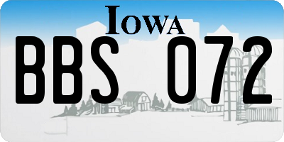 IA license plate BBS072