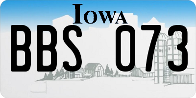 IA license plate BBS073