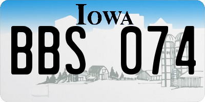 IA license plate BBS074