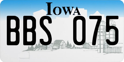 IA license plate BBS075