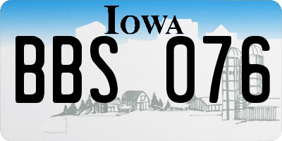 IA license plate BBS076