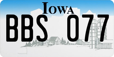 IA license plate BBS077