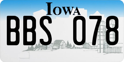 IA license plate BBS078