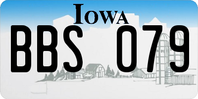 IA license plate BBS079