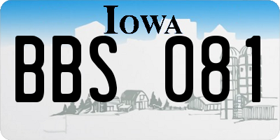IA license plate BBS081