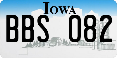 IA license plate BBS082
