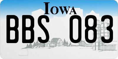 IA license plate BBS083