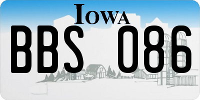 IA license plate BBS086