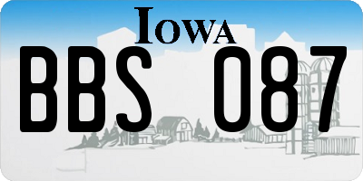 IA license plate BBS087