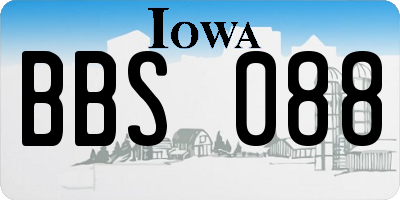 IA license plate BBS088
