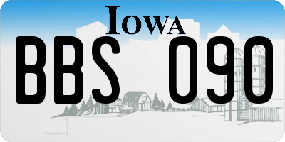 IA license plate BBS090