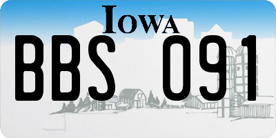 IA license plate BBS091