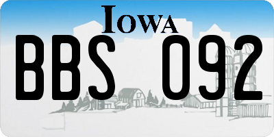IA license plate BBS092