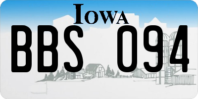 IA license plate BBS094
