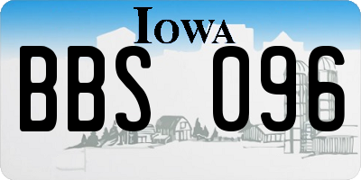 IA license plate BBS096