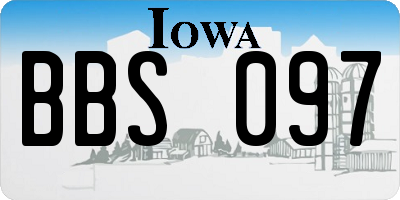 IA license plate BBS097