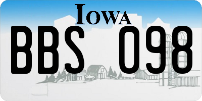 IA license plate BBS098