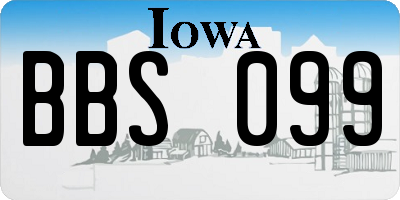 IA license plate BBS099