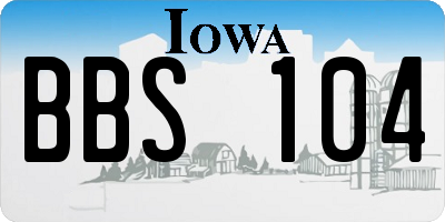 IA license plate BBS104