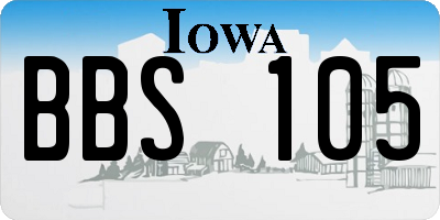 IA license plate BBS105
