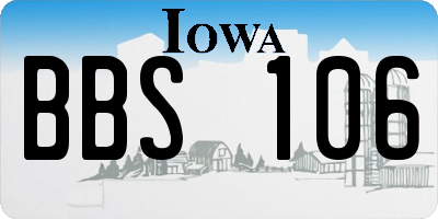 IA license plate BBS106