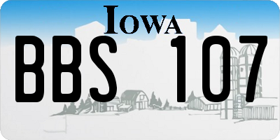 IA license plate BBS107
