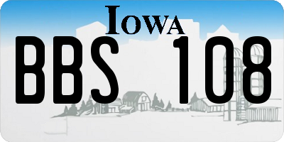IA license plate BBS108