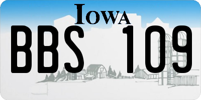 IA license plate BBS109