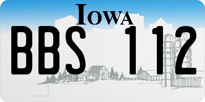 IA license plate BBS112