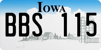 IA license plate BBS115