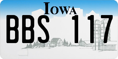 IA license plate BBS117