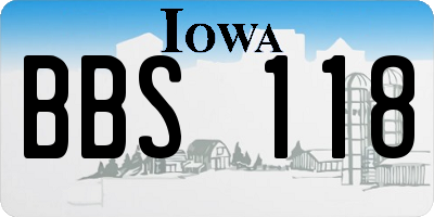 IA license plate BBS118