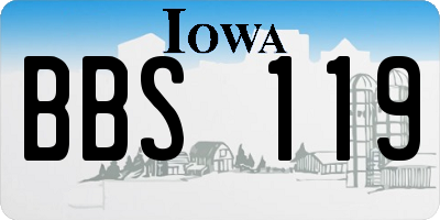 IA license plate BBS119