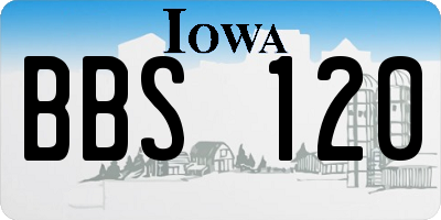 IA license plate BBS120