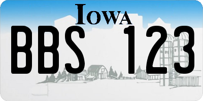 IA license plate BBS123