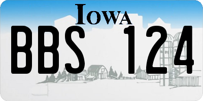 IA license plate BBS124