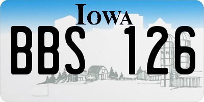 IA license plate BBS126