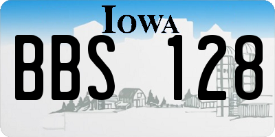 IA license plate BBS128