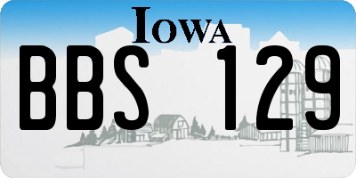 IA license plate BBS129