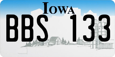 IA license plate BBS133