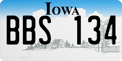 IA license plate BBS134
