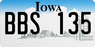 IA license plate BBS135