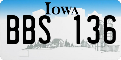 IA license plate BBS136