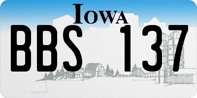 IA license plate BBS137