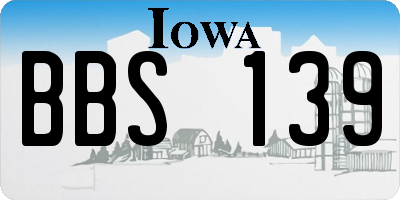 IA license plate BBS139