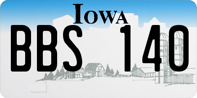 IA license plate BBS140
