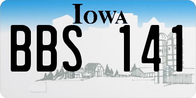 IA license plate BBS141