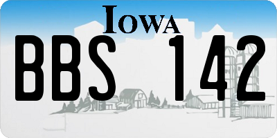 IA license plate BBS142
