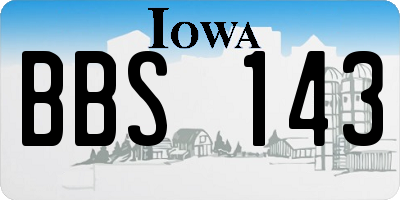 IA license plate BBS143