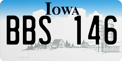 IA license plate BBS146